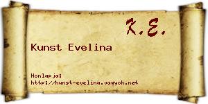 Kunst Evelina névjegykártya